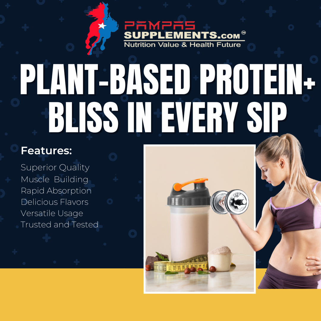 Pampas Supplements.com Vegan Protein Powder, Strawberry flavor, 2 LB - 30g Plant Protein, 7g Prebiotic Fiber, No Lactose Ingredients, Non-GMO, Sport Protein,for Shakes & Smoothies